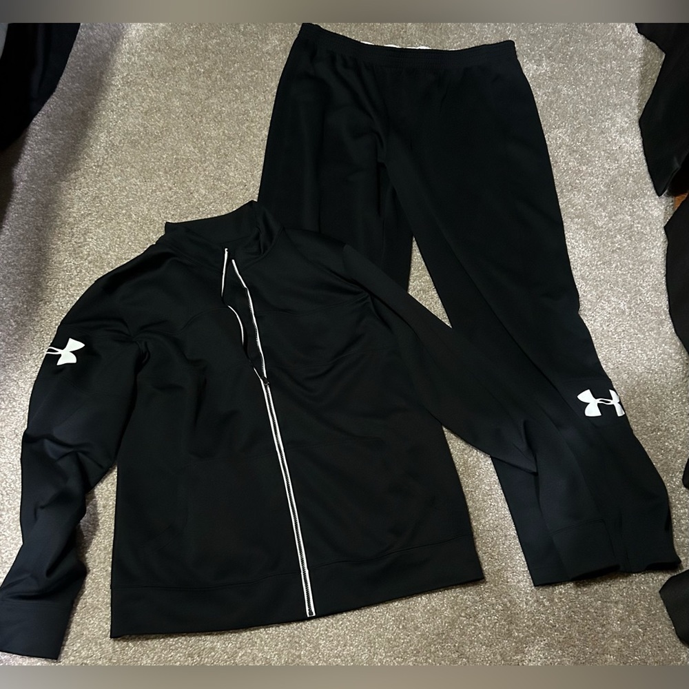 Under Armour Black Track Suit with White Logo